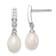 Rhodium Over Sterling Silver 8-9mm White FWC Pearl Cubic Zirconia Post
Dangle Earrings