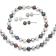 Rhodium Over Sterling Silver Multi-color Freshwater Pearl
Necklace/Bracelet/Earring Set
