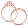 Morganite, Created White Sapphire and Diamond 10K Rose Gold Ring 1.27ctw
