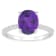 10x8mm Oval Amethyst and 1/10 ctw Diamond Rhodium Over Sterling Silver Ring