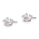 Rhodium Over Sterling Silver Pink Enamel Heart Crown Children's Post Earrings