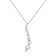 White Cubic Zirconia 14k White Gold Pendant With Chain 0.50ctw