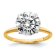 14K Yellow Gold With White Gold Accents 3 ct. D E F Pure Light Round
Moissanite Solitaire Ring