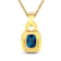 1.95ctw 14K Yellow Gold Blue London Blue Topaz and White Diamond Pendant
with 18 inch Cable Chain