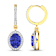 2.18ctw 14K Yellow Gold Tanzanite and White Diamond Halo Earrings