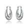Seashell Saddleback Hoop Earrings In Rhodium Over Brass