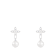 White Cultured Freshwater Pearl 14k White Gold Earrings 6-6.5mm