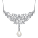 Rhodium Over Sterling Silver Fancy Freshwater Cultured Pearl and Cubic
Zirconia Necklace