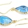 Swiss Blue 14k Yellow Gold Dangle Earrings 7.00ctw