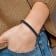 Black Leather and Stainless Steel Polished 8.5-inch Bracelet