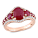 Ruby and Diamond 14K Rose Gold Ring 3.71ctw