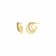 14K Yellow Gold Over Sterling Silver Enamel Triple Hoop Earrings in Black