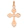 14k Rose Gold Polished Fleur-de-Lis Cross Pendant