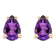 6x4mm Pear Shape Amethyst 14k Yellow Gold Stud Earrings