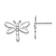 Rhodium Over 14k White Gold Children's Polished Dragonfly Stud Earrings