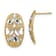 14k Yellow Gold and Rhodium Over 14k Yellow Gold Oval Diamond-cut
Filigree Dangle Earrings