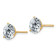 14K Yellow Gold 3ct. 7.5mm Round J-K Color Moissanite Earrings