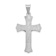 Rhodium Over 14k White Gold Satin, Textured and Diamond-Cut Crucifix Pendant