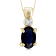 Black Sapphire 14K Gold Over Silver Pendant with Chain 0.56ctw