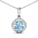 1.48ctw 14K White Gold Aquamarine and White Diamond Pendant with 18 inch
Cable Chain