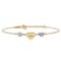 14k Two-tone Gold Puffed Mom Heart and Diamond-Cut Hearts Bracelet