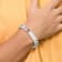 Stainless Steel Brushed and Polished Red Enamel 8-inch Medical ID Bracelet