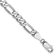 Rhodium Over 14k White Gold 5.5mm Flat Figaro Chain Bracelet