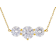 Three-Stone Moissanite Necklace In 14K Gold Over Sterling Silver