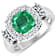 2.8ctw Green Emerald and Diamond 14K White Gold Halo Ring