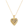 CZ Grid Heart Pendant Necklace In 14K Gold Over Sterling Silver