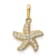 14K Yellow Gold Cubic Zirconia Starfish Pendant