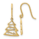 14K Yellow Gold Polished Cubic Zirconia Christmas Tree Shepherd Hook
Dangle Earrings