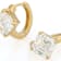 Diamond Simulant Asscher Hoop Earrings In 18K Gold Over Sterling Silver