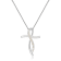 Round Yellow Sapphire and White Sapphire Sterling Silver Cross Pendant
With Chain