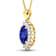 Blue Tanzanite and White Diamond 14K Yellow Gold Halo Pendant with Cable
Chain 3.75ctw