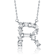 Initial R Mixed Cut CZ Pendant Necklace In Sterling Silver 18 Inch