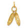 14k Yellow Gold 3D and Textured Ballet Slippers Charm Pendant