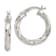 Rhodium Over Sterling Silver Patterned Twisted 4x25mm Hoop Earrings