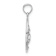 Rhodium Over 14k White Gold Textured Double Dolphin in Circle Pendant