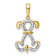 14K Two-tone Gold Diamond-Cut Sitting Puppy Pendant