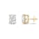 White Cubic Zirconia 14k Yellow Gold Studs With Velvet Gift Box 2.00ctw
