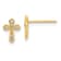 14K Yellow Gold Polished Cross Stud Earrings with Cubic Zirconia