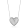 Sterling Statements Rhodium Over Sterling Silver Pave Puffed Heart Necklace