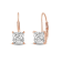 White Cubic Zirconia 14k Rose Gold Earrings With Velvet Gift Box 2.00ctw