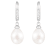 White Cultured Freshwater Pearl and Cubic Zirconia Rhodium Over Sterling
Silver 7-8mm Drop Earrings