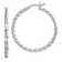 Rhodium Over Sterling Silver Twisted 3x40mm Hoop Earrings