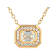 Diamond Simulant Emerald Cut And White Zircon Necklace In 18K Gold Over
Sterling Silver 1.58ctw
