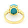 Turquoise And Blue Topaz Oval Ring In 18K Gold Over Sterling Silver 0.13ctw