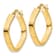 14k Yellow Gold 1 1/16" Flat Edge Square Hoop Earrings