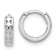 Rhodium Over 14k White Gold 7/16" Cut-out Design Hinged Hoop Earrings